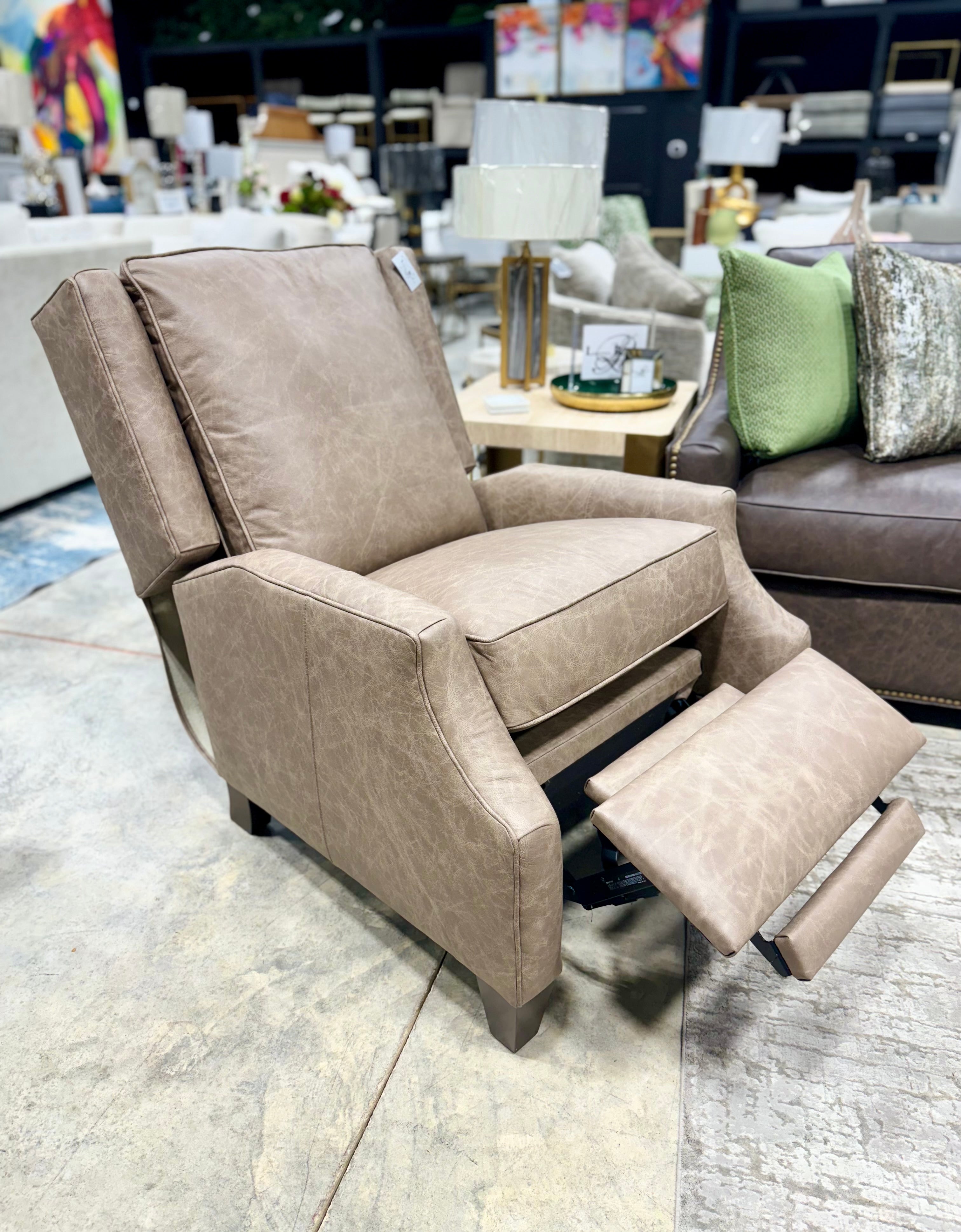 King Hickory Light Brown Leather Recliner