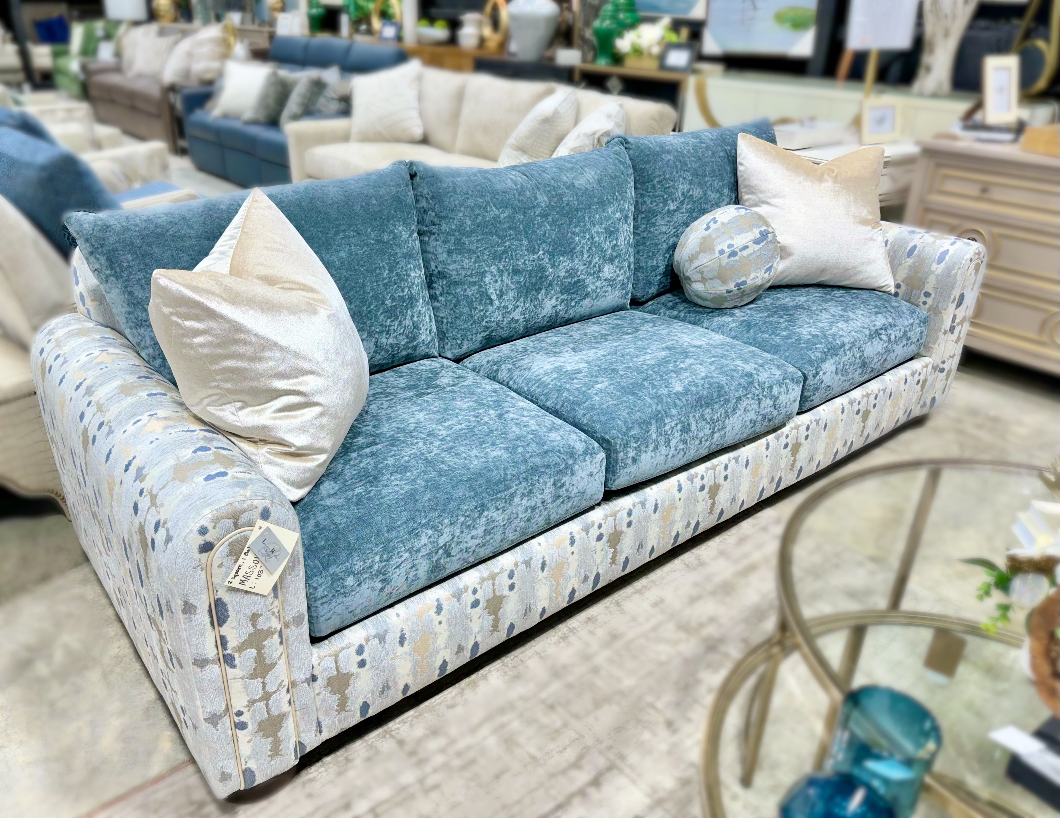 Massoud Blue Sofa